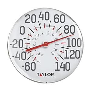 Taylor Wireless Metal Wall Thermometer for Indoor Outdoor Use