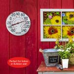 Taylor Wireless Metal Wall Thermometer for Indoor Outdoor Use