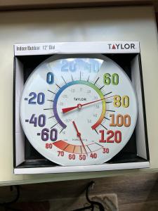 12-Inch Metal Wall Thermometer and Hygrometer