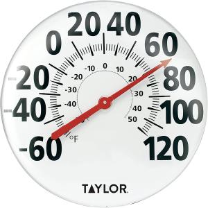 Taylor Extra Large Metal Wall Thermometer for Indoors Outdoors