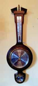 Vintage Banjo Wall Thermometer and Barometer