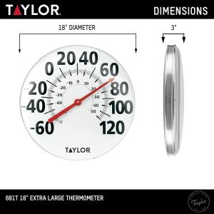 Taylor Extra Large Metal Indoor/Outdoor Thermometer