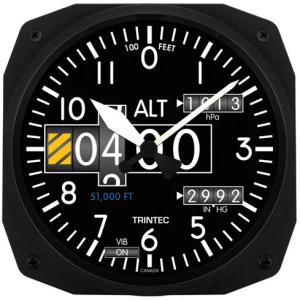 Trintec 10" Modern Aviation Altimeter Wall Clock