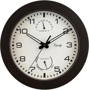 La Crosse 10-Inch Indoor/Outdoor Brown Wall Clock