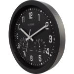 La Crosse 12-Inch Black Wall Clock with Hygrometer