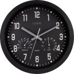 La Crosse 12-Inch Black Wall Clock with Hygrometer