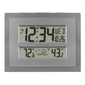 Atomic Digital Wall Clock with Temperature Display