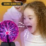 Purple Touch-Sensitive Plasma Ball Lamp