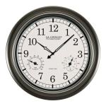 18" Outdoor Atomic Wall Clock with Thermometer and Hygrometer