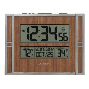 Atomic Digital Wall Clock with Temp Display