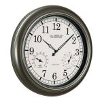 18" Outdoor Atomic Wall Clock with Thermometer and Hygrometer