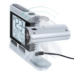 Silver Atomic Projection Clock with Temperature Display