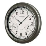 18" Outdoor Atomic Wall Clock with Thermometer and Hygrometer