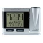 Silver Atomic Projection Alarm Clock with Temp Display