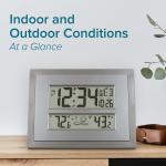 Gray Atomic Digital Wall Clock with Temp Forecast