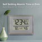 Gray Atomic Digital Wall Clock with Temp Forecast