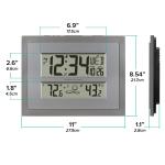 Gray Atomic Digital Wall Clock with Temp Forecast