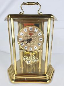 Elegant Brass and Glass Chime Clock