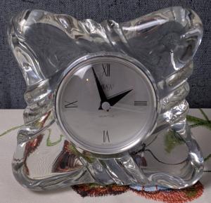 Mikasa Crystal Desk Clock with Quartz Movement