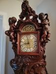 Hand-Carved Antique Wooden Grandfather Clock