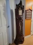 Hand-Carved Antique Wooden Grandfather Clock
