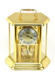 Hermle Quartz Brass and Glass Mantel Clock