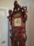 Hand-Carved Antique Wooden Grandfather Clock