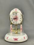 Pink Floral Porcelain Quartz Dome Clock 9.75”