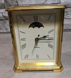 Vintage Chelsea Moon Phase Brass Desk Clock
