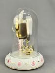 Pink Floral Porcelain Quartz Dome Clock 9.75”