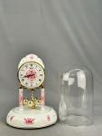 Pink Floral Porcelain Quartz Dome Clock 9.75”