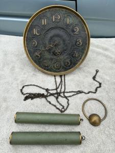 Vintage Hermle Brass Mechanical Wall Clock