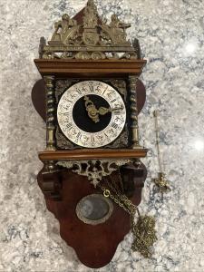 Vintage Dutch Zaanse Wall Clock Parts Set