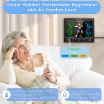 Wireless Indoor Outdoor Weather Station with Color Display