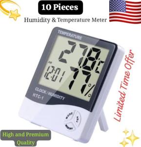 10-in-1 Hygrometer Thermometer with Alarm Clock
