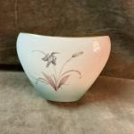 Mid-Century Modern Gold Hummingbird Porcelain Vase