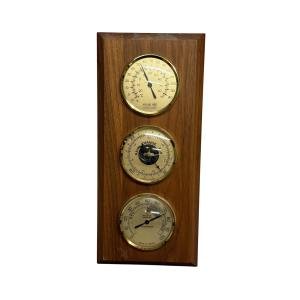 Highline West Wood Weather Station with Thermometer