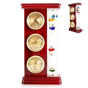 Analog Weather Station with Galileo Thermometer and Clock