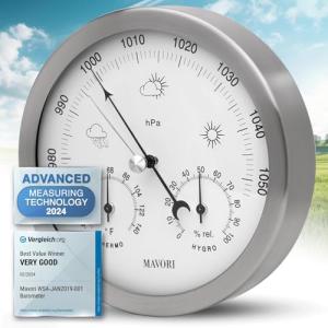 MAVORI® 3-in-1 Indoor Weather Station - Stainless Steel