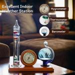 Analog Weather Station with Thermometer, Barometer, and Hygrometer