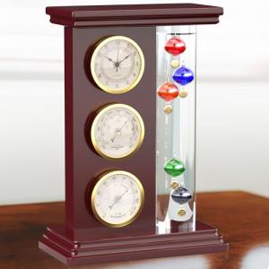 Galileo Thermometer with Clock and Weather Station