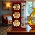 Analog Weather Station with Galileo Thermometer and Clock