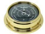 Solid Brass Analog Barometer with Black Dial
