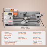 7''x16'' Metal Lathe with Variable Speed Control