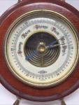 ATCO Ships Wheel Weather Barometer in Wood & Brass