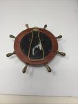 ATCO Ships Wheel Weather Barometer in Wood & Brass