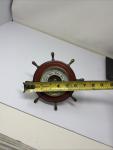 ATCO Ships Wheel Weather Barometer in Wood & Brass