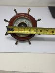 ATCO Ships Wheel Weather Barometer in Wood & Brass