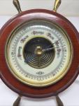 ATCO Ships Wheel Weather Barometer in Wood & Brass