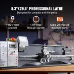8.3"x29.5" Metal Lathe with Variable Speed